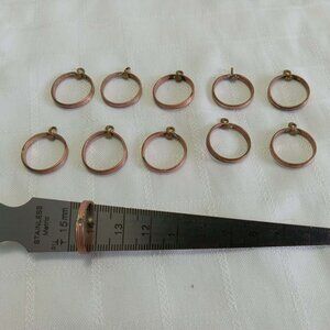 10 Vintage Hoop Charms 15mm with top loop